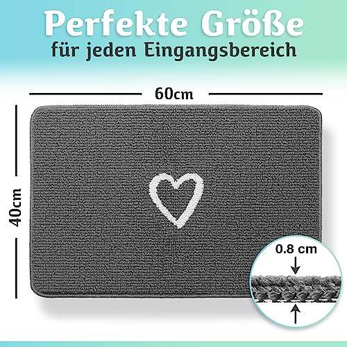 Bodenständig Fußmatte innen [waschmaschinenfest] in Perfekter Größe für die Haustür. Fußmatte grau 40x60 fussmatte innen fussabstreifer Innenbereich fußabtreter innen fussmatten haustür eingangsmatte