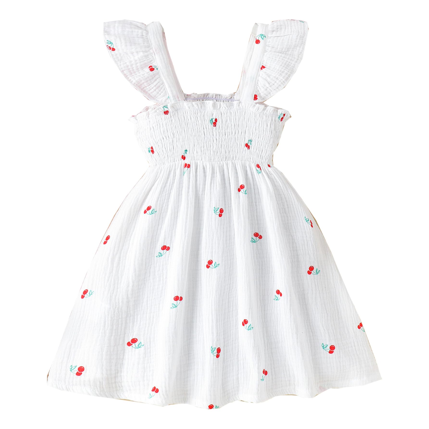 JEELLIGULARBaby Girls Tutu Dress Infant Toddler Sleeveless Flower Princess Dresses Wedding Tea Party Birthday Tulle Dress(Ruffle+Cherry,4-5T)