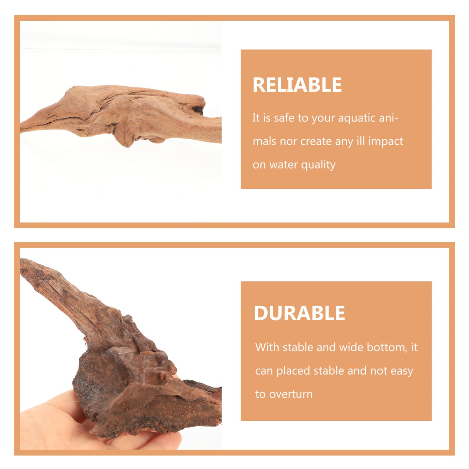 BESPORTBLE 5 Juegos Pecera Paisajismo Madera Hundida Adorno De Madera A La Decoración De Terrario Decoración De Reptiles De A La Decoraciones De Peceras Aire 3 Piezas * 5