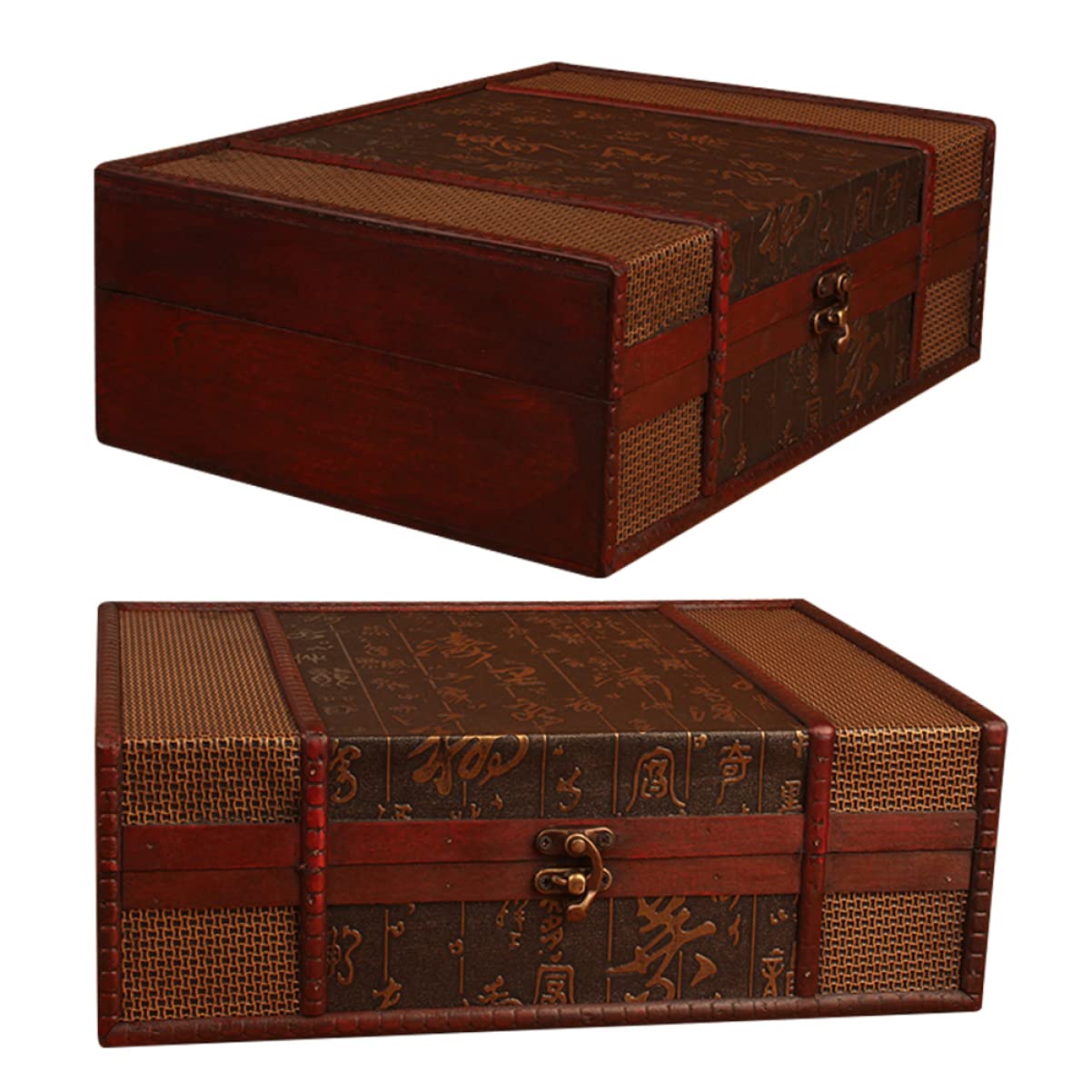 Cabilock Vintage Holz Aufbewahrungsbox Mit Deckel Große Schreibtischbox Für Dokumente Und Schmuck Unbehandeltes Holz Dekorative Speicherbox Für Erinnerungsstücke Und Kleinigkeiten
