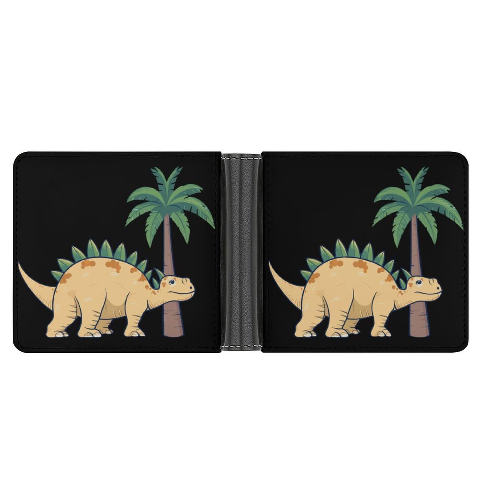 Dinosaur Bifold Wallet PU Leather Coin Purse Lightweight Credit Card Holder Wallet Money Clip