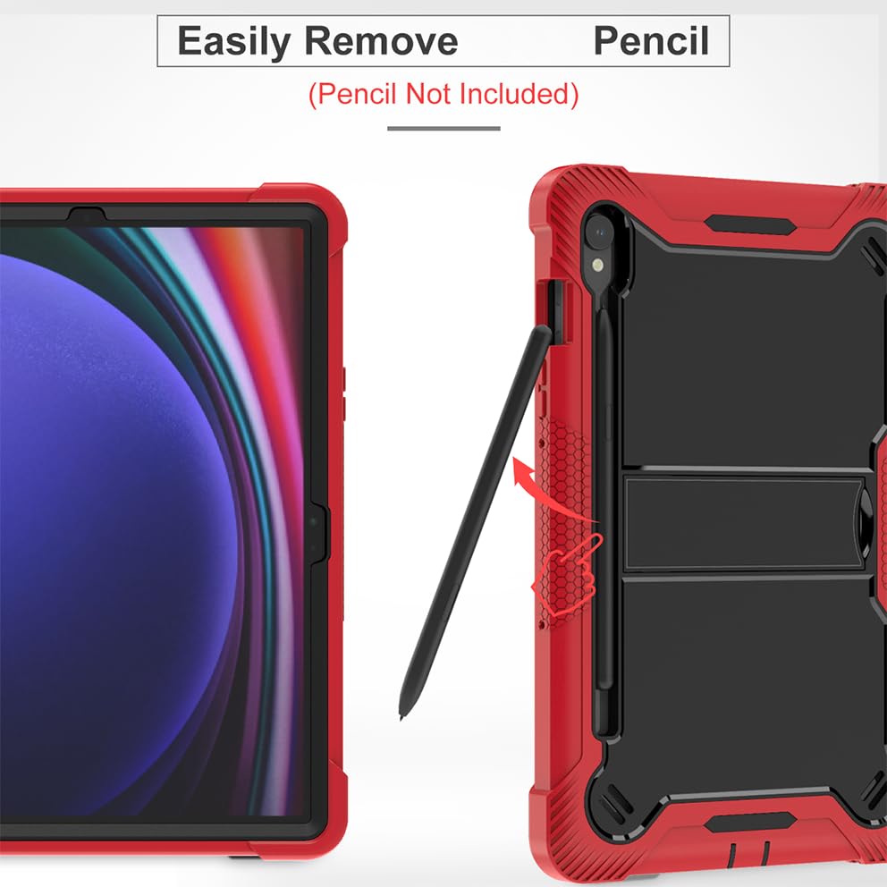Funda Samsung Galaxy Tab S10 FE roja con soporte antichoque 10.9 2