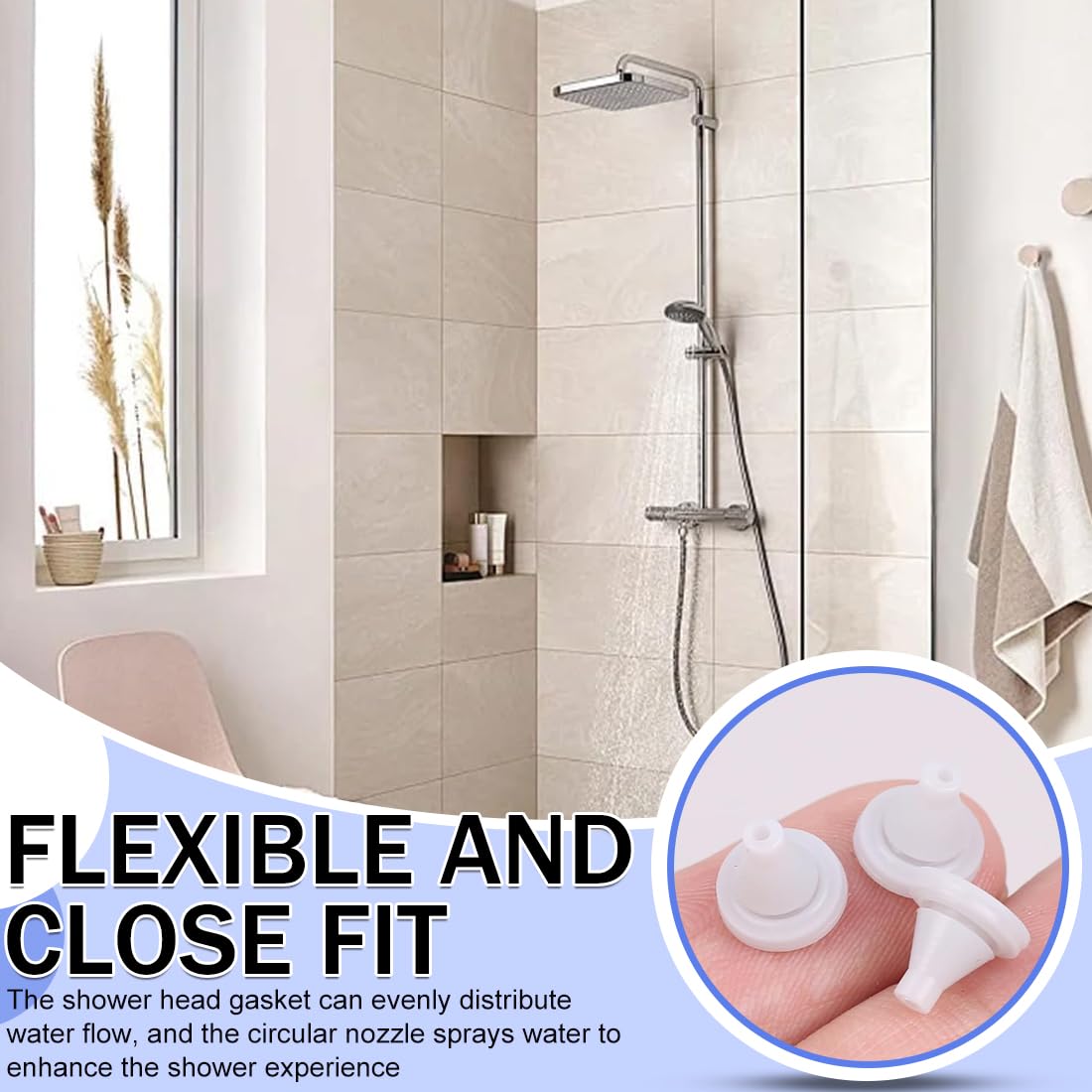 50 Pezzi Soffione per Ugelli in Silicone, Ugelli di Ricambio, per Riparare la Testa Della Pioggia in Acciaio Inox, per Diametro del Foro Fit 4mm