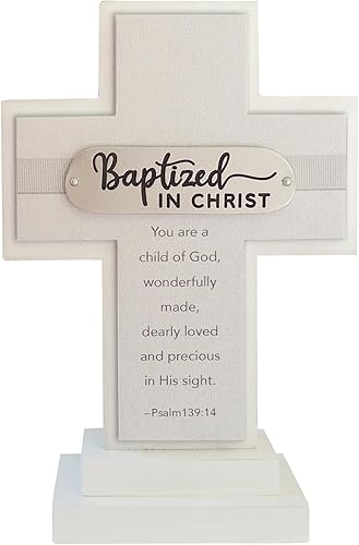 Cruz de pie de madera, regalo para cristianos y católicos, 7 pulgadas, por Abbey & CA Gift (Bautismo)