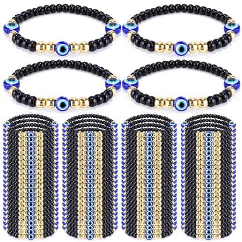 Image of Jexine 96 Evil Eye Bracelets Bulk Virgin Mary San Judas Mexican Bracelet Luck Braided Rope Beads Anklets Gift for Women Men