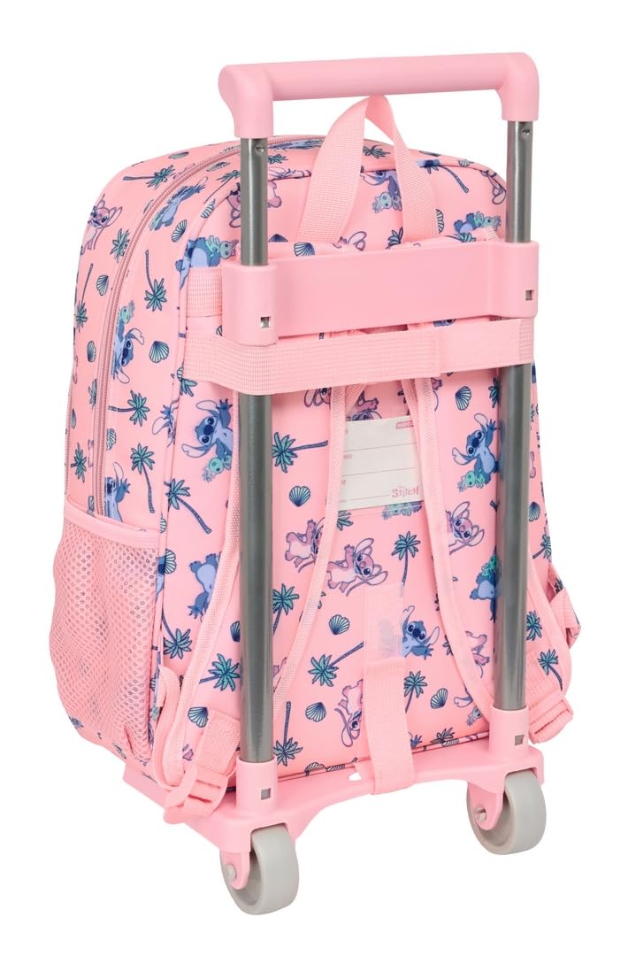 Safta STITCH BEACH - Mochila Infantil con Carro 705, Ideal para Niños de Diferentes Edades, Cómoda y Versátil, Calidad y Resistencia, 26x11x34 cm