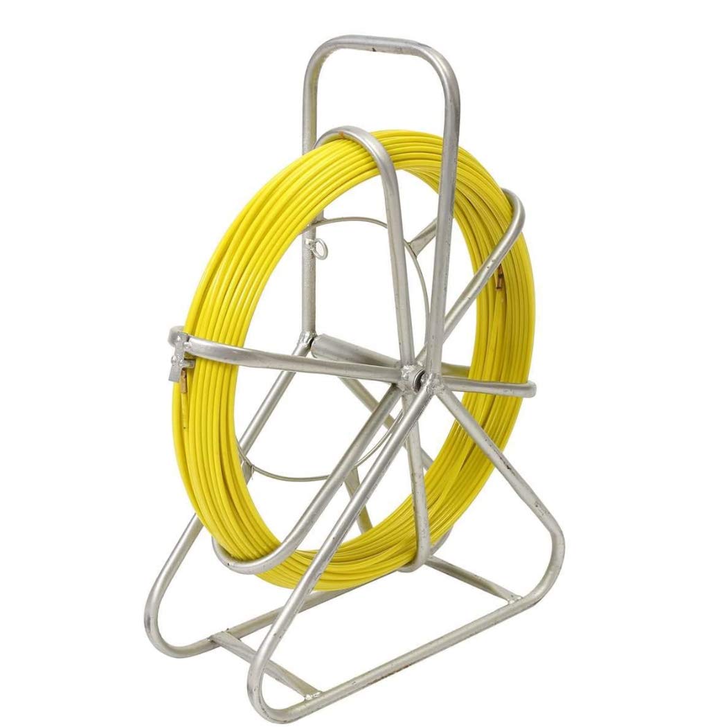 Royal Apex Fish Tape Electric Reel Fiber glass Wire Cable Running Rod Duct Rodder Fishtape Puller for Floor Conduit and Telecom Wall (4.5mmx50m)