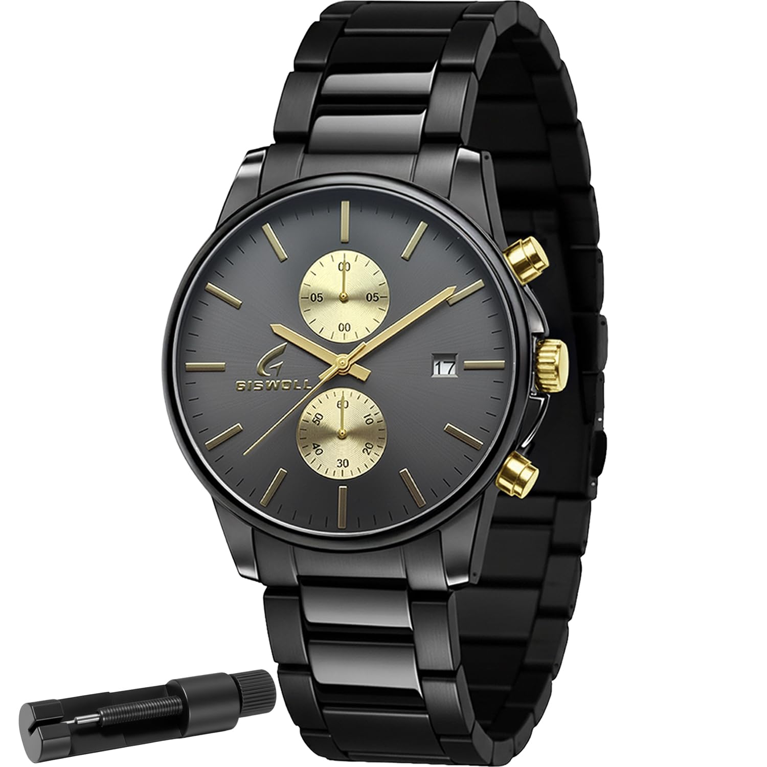GISWOLL Stylish Stainless Steel Chronograph Watch