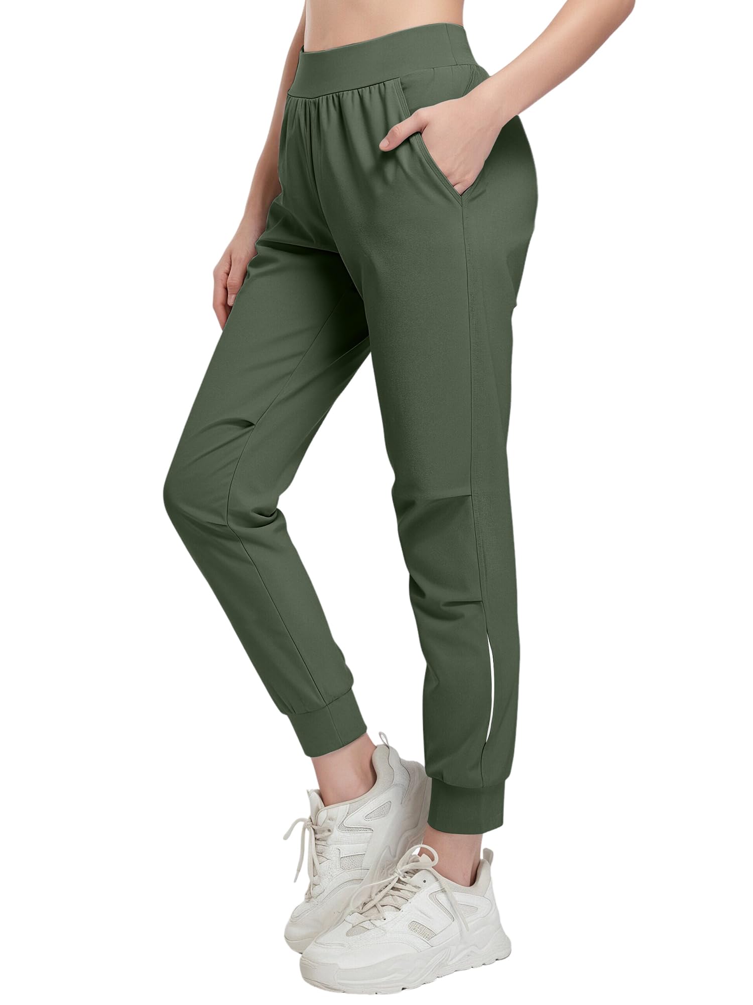 HIBETY Pantaloni da golf da donna, elasticizzati, a vita alta, leggeri, con protezione solare, ad asciugatura rapida, per lavoro e viaggi