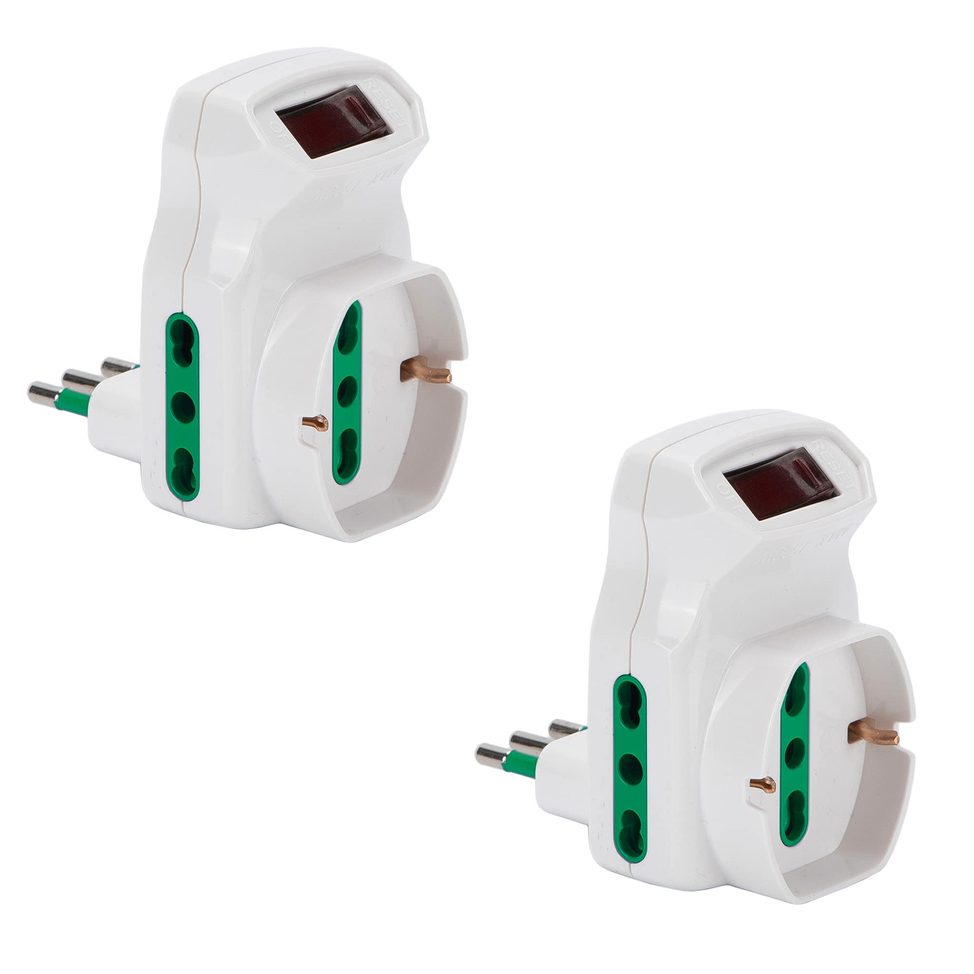 Adattatore Triplo FANTON Con Interruttore - 2 Prese Bipasso 16A + 1 Schuko | Protezione Sovraccarico 10A, Nero - Foto 9