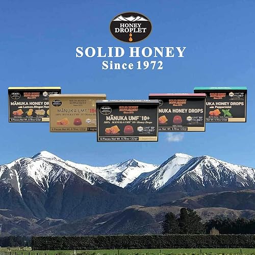 Miniatura 7 de HONEY DROPLET  UMF10+ (MG 261+) Gotas 100% de miel de manuka, verdaderamente naturales de Nueva Zelanda, 2 ingredientes premium, 12 paquetes (sabor