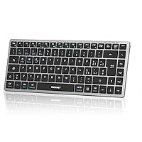 TECKNET Tastiera Bluetooth Ricaricabile, 4-Dispositivo (2.4G USB+3 BT)
