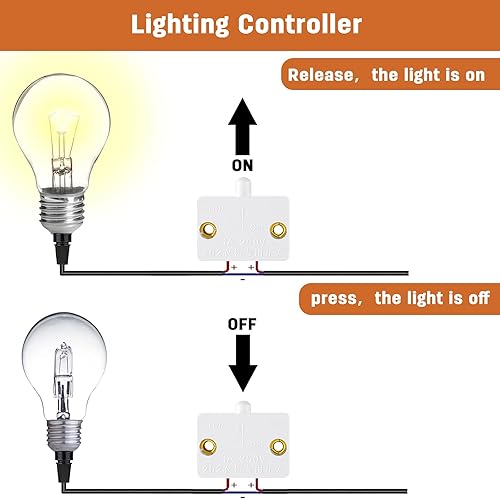 Miniatura 3 de Interruptor de puerta de gabinete de 8 piezas para armario, interruptor táctil automático para armario aplicable a 12 V 24 V 110 V (blanco)