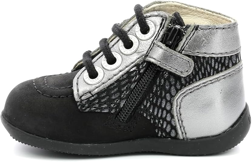 Kickers Bonzip-2 Chaussures Bébé Fille - Oxford Plat Cuir, Confort Et Style Pour Premiers Pas