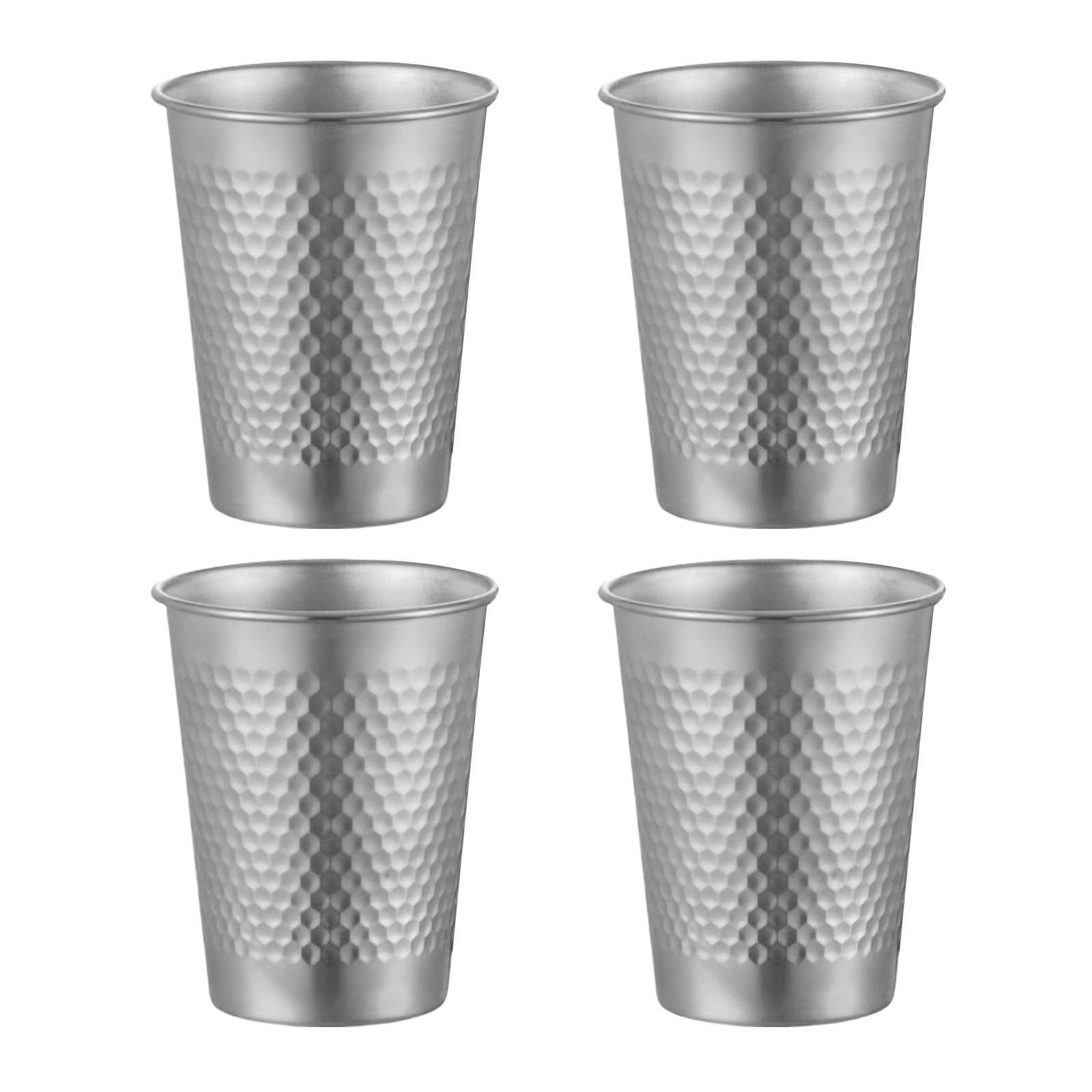 Elnwnnkc 4pcs Kids Stainless Steel Cups Stackable and Rusts Resistant Drinking Glasses for Indoor and Outdoor Activity Stainless Steel Cups