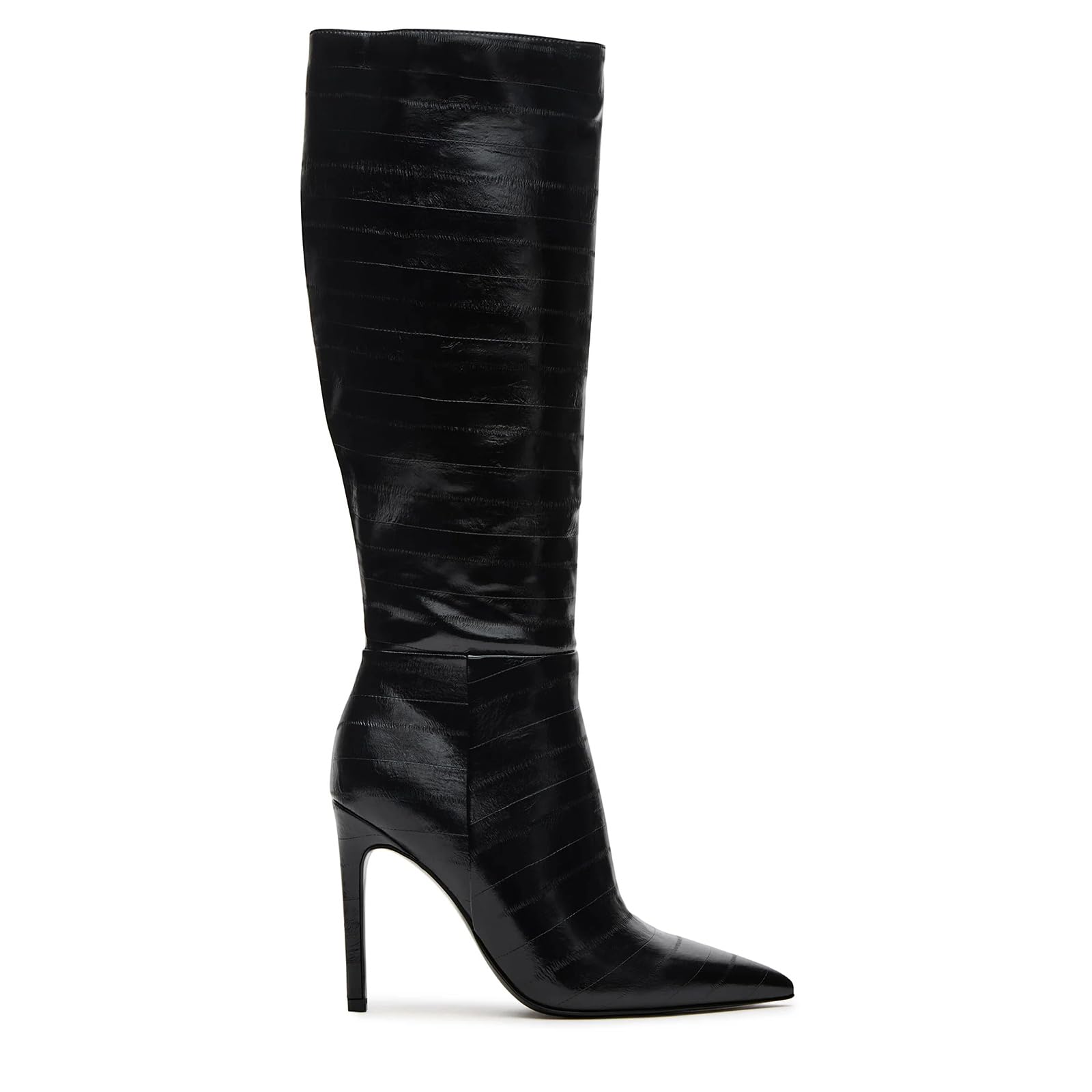 DOEYG Brown Cow Animal Print Knee High Boots for Women Pointed Toe Heeled Stiletto Boots Dressy Fashion Tall