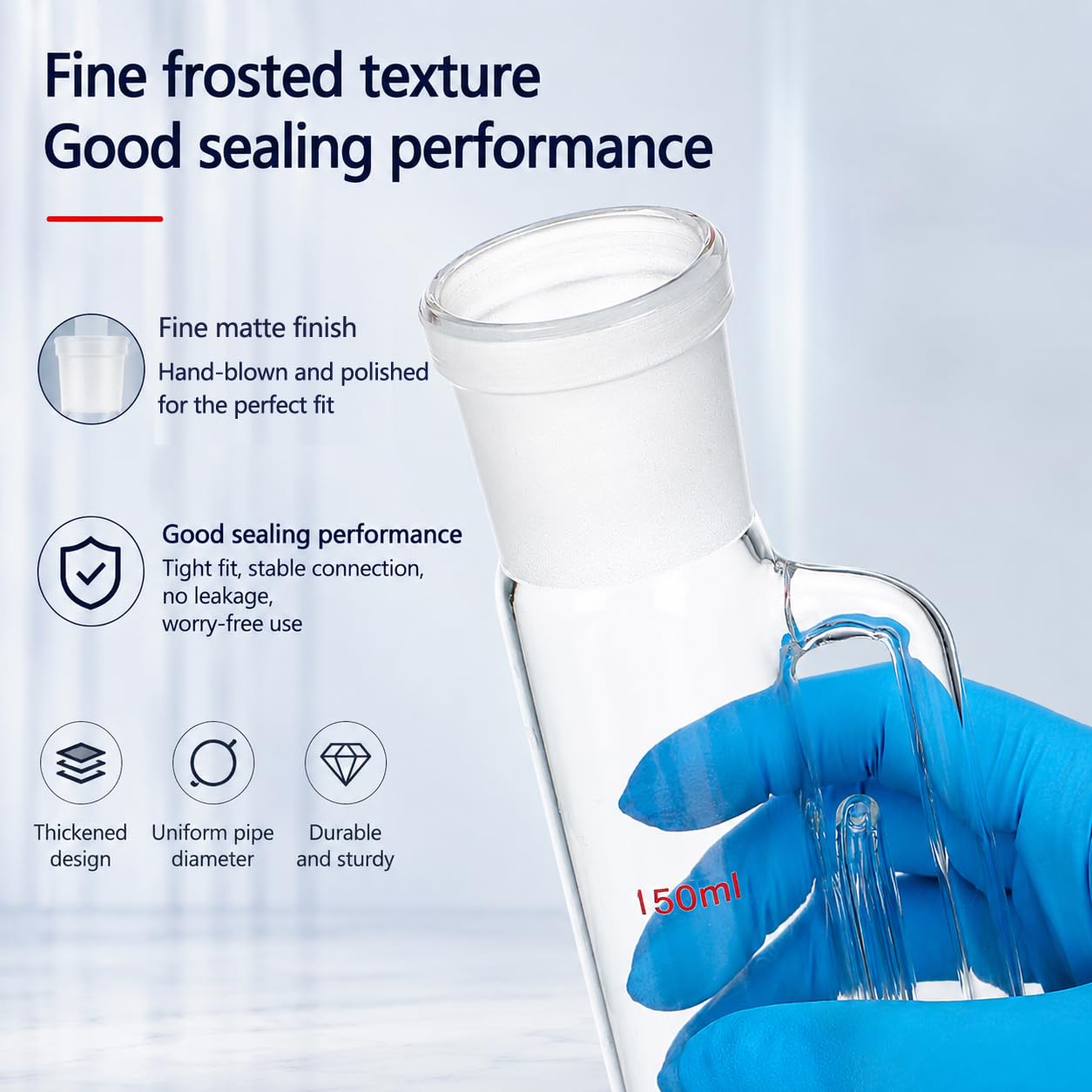 Borosilikat Glas Soxhlet Typ Extraktionsgerät Laborglas Kit Soxhlet Extraktor mit Kondensator und Flachbodenkolbe für Labor-Skala Reflux (60ml)