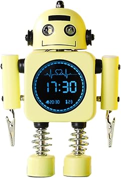 Robot for Smart Digital Alarm Clock with Snooze Mode Temperature Displaying for Girls Boys Wake Up Bedroom for Time Cloc Digital Alarm Clocks for Bedrooms Kids