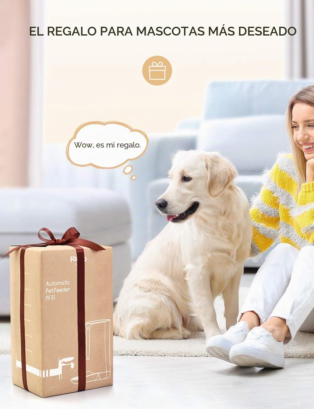 Faroro 7L Comedero Automático para Gatos, Dispensador Comida para Gatos y Perros con Temporizador hasta 5 Comidas por Día, Control de Porciones, Pantalla LCD, Grabación de Voz de 10s