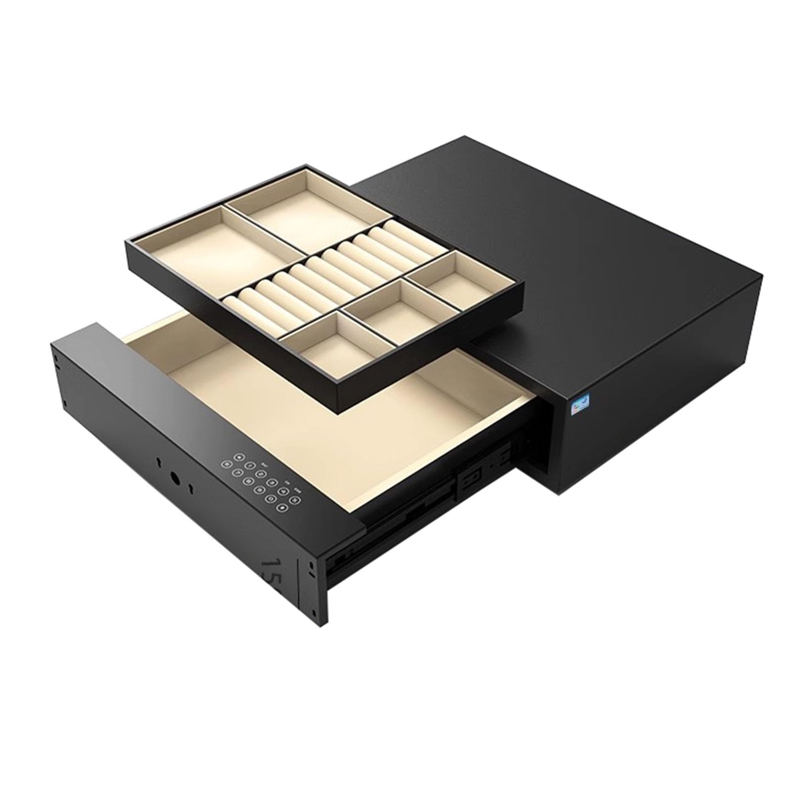 Cassaforte con Password, vassoi portagioie Rimovibili, cassetto Scorrevole ad Accesso rapido, cassaforte per Denaro, Documenti e Oggetti di Valore - 580 mm