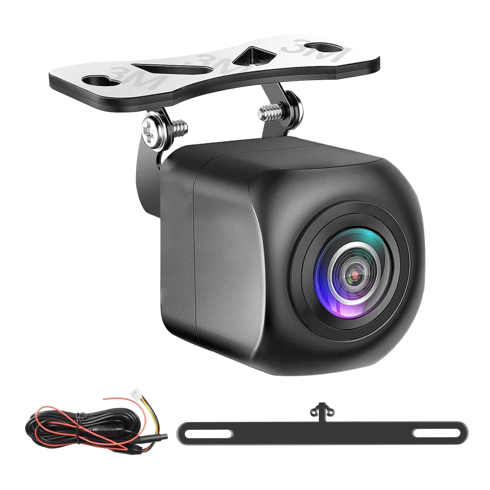 Inefala AHD Telecamera per Auto con Visione Notturna Impermeabile IP67 1280X720P AHD 360° Rotante Telecamera Posteriore con 6M Cavo per SUV Furgoni DC12V