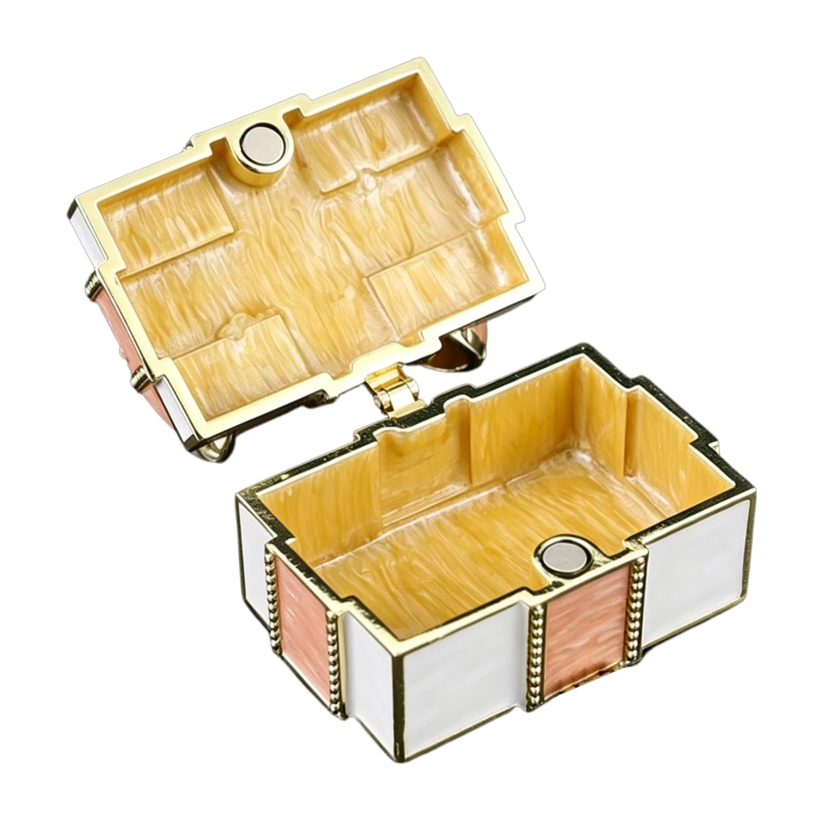 carotoe Bowknot Alloy Jewelry Box Delicate Jewelry Organizers for Necklaces with Smooth Opening and Compact Size Portable Container