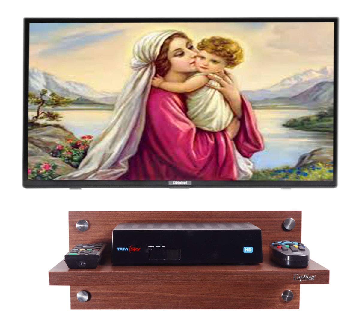 Captiver T Shape Engineered Wood Wall Mounted Shelf Tv Units (Matte, Finish Teak) Home Living Room Office Bedroom Hall Furniture Decorative Items-image-48
