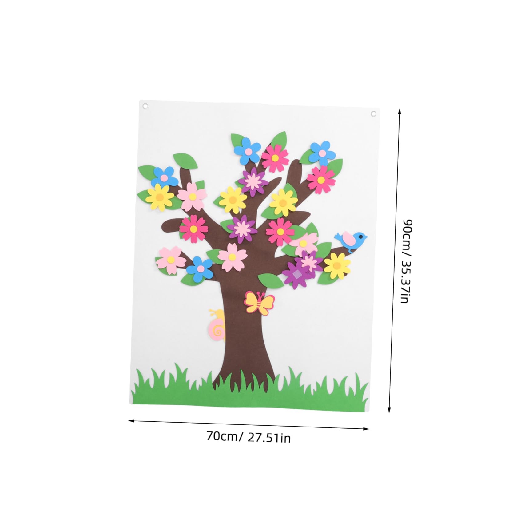 Yardwe 1Set DIY Flower Tree Felt Board Set for Engaging Preschool Activity Kit Screen Learning and Interactive Storytelling Felt Decor for Classroom and Home