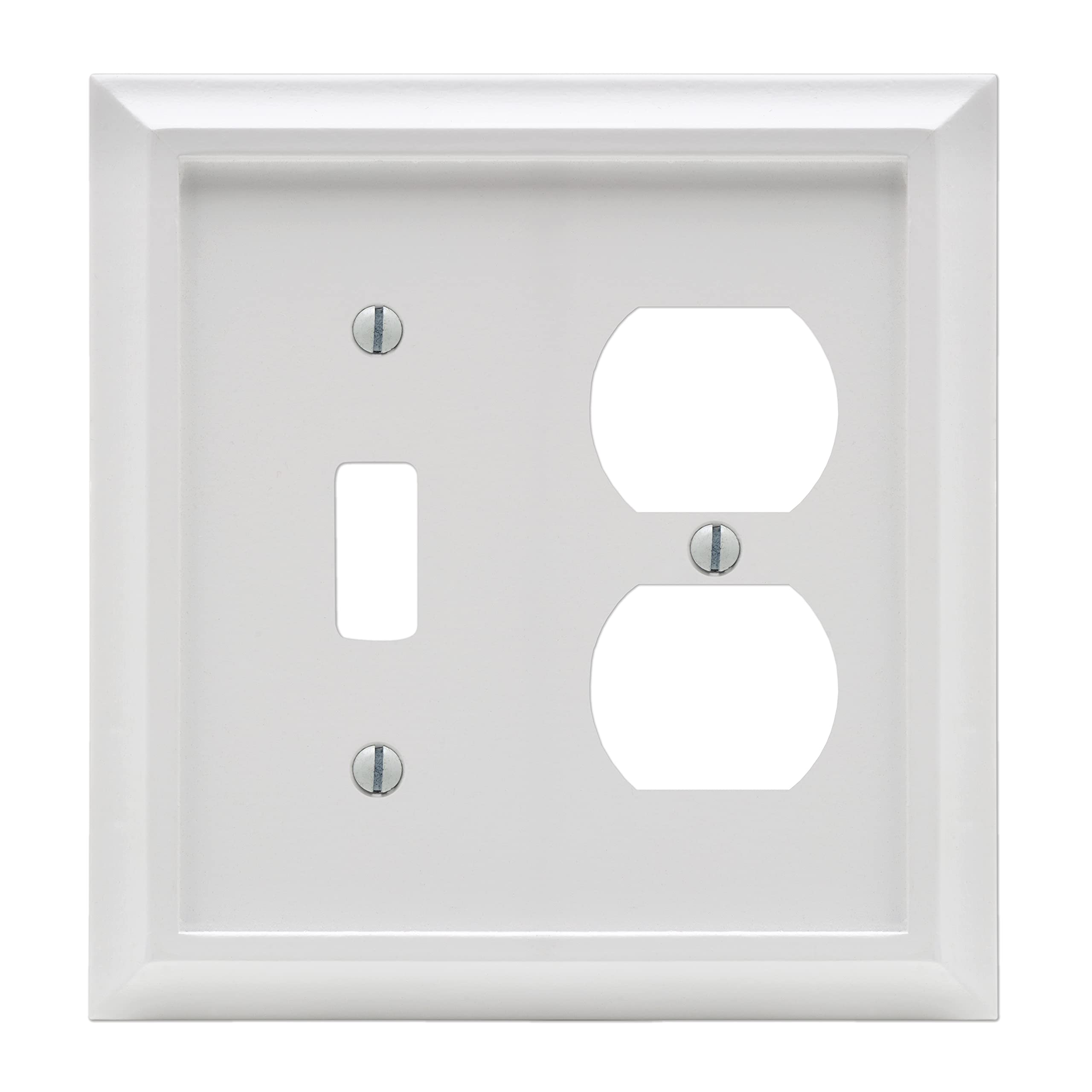 Placa de pared interruptor y enchufe madera blanca Amerelle Deerfield 2040TDW