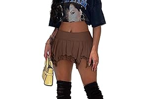 Women's Short Pirate Skirt with Patchwork and Ruffle Accents