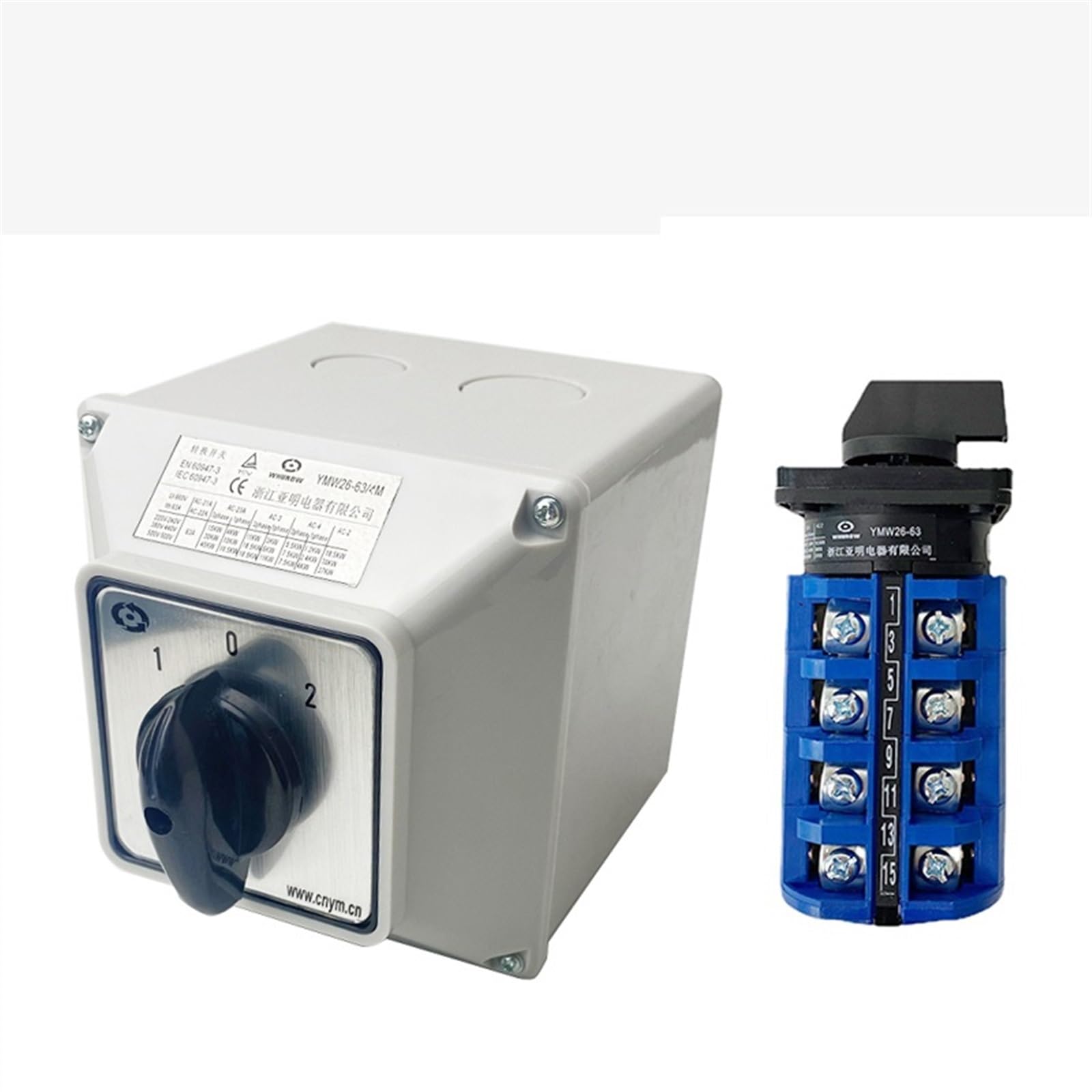 YMW26 LW26-63/4M Commutatore Cam Switch 63A 4 Poli Posizione Opzionale Custodia Impermeabile Interruttori Elettrici(01)