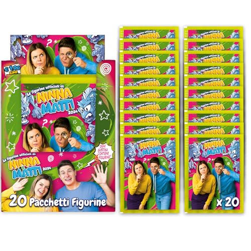 NINNA e MATTI Officiële kaarten voor album 2024, kleuren voor noodgevallen, 20 zakjes met kaarten