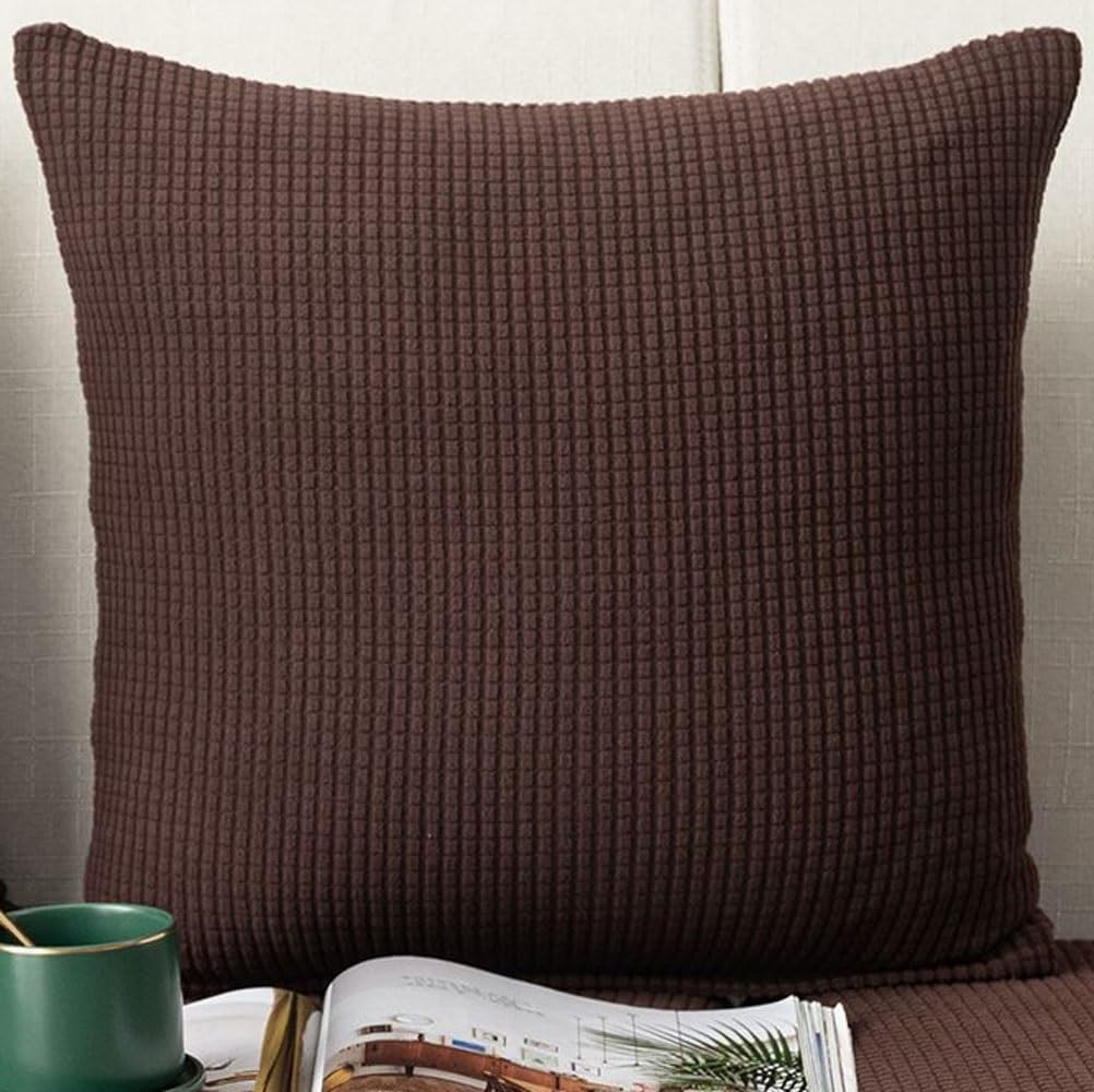 SWJ-swjssb Super King Size Pillow Cases,Pack Of 2 Square Extra Large Cushion Covers Soft Pillow Cover With Invisible Zipper Decorative Pillowcases For Pillows Sofa Couch(Coffee,60x80 cm Pack of 2)