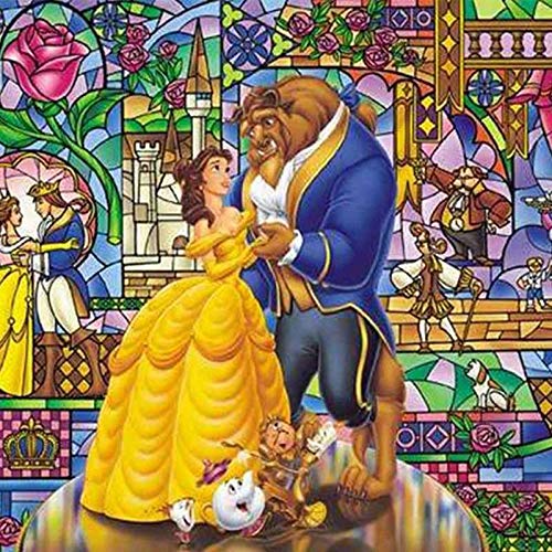 5D Diamante Pintura Kit Para Niños, Belleza Y La Bestia Princesa Belle Dancing Con Taladro Completo Bordado De Punto De Cruz Suministros Para Manualidades Para Decor Pared Del Hogar Pintura 30X40 cm Cover