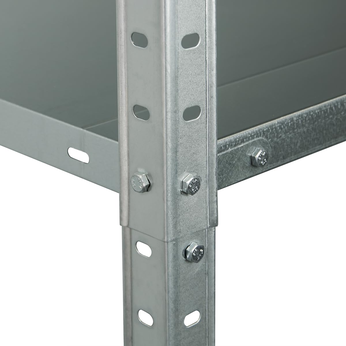 Metalkas BR-ECO - Scaffale con 5 ripiani, 177 x 90 x 40 cm, ripiani regolabili in altezza, fino a 350 kg, per carichi pesanti, cantina, officina, zincato, in metallo, argento