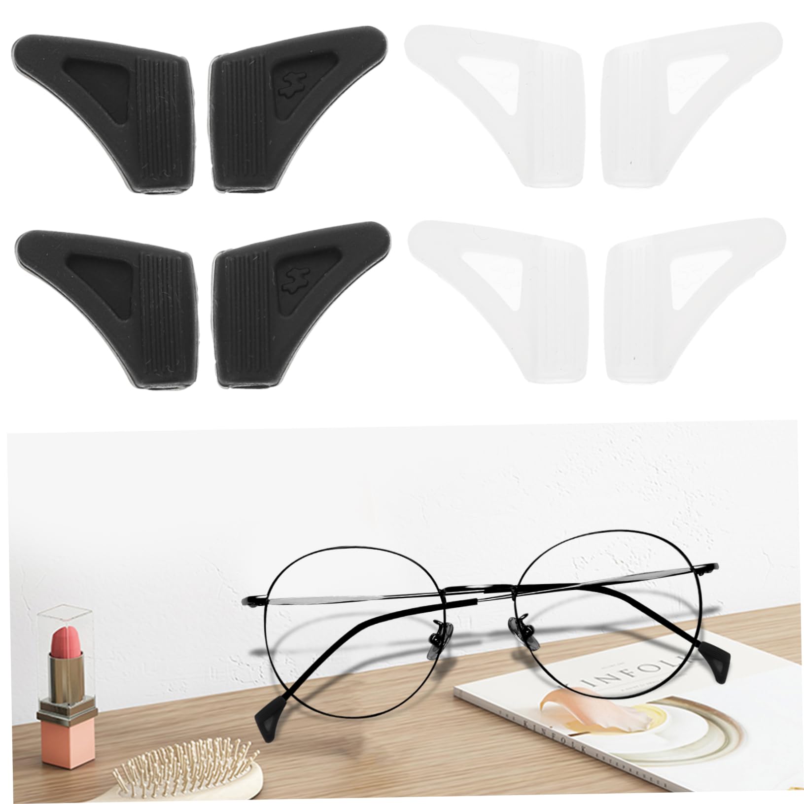 FOMIYES 20 Pairs Glasses Retainers Anti-Slip Silicone Glasses Ear Hooks Side Shields for Eyeglasses Nose Grips