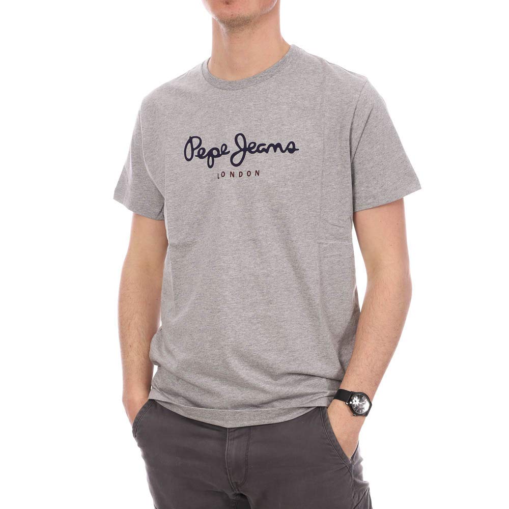 Pepe Jeans Eggo Men's T-Shirt Regular Fit Short Sleeve Grey (Grey Marl), XL