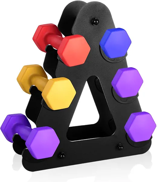 LOPYXBR Small Dumbbell Rack 3 Tier Metal Weight Stand for Dumbbells Rack Stand Only, Dumbbell Storage Black Weight Holder Holds 1-30 Lbs, Strength Training Dumbbell Racks for Home Gym Exercise