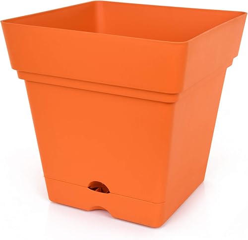 Miniatura 8 de Mintra Home Maceta de jardín con ruedas, grande (14.5 pulgadas de ancho x 15 pulgadas de alto), color fucsia, maceta colorida, maceta