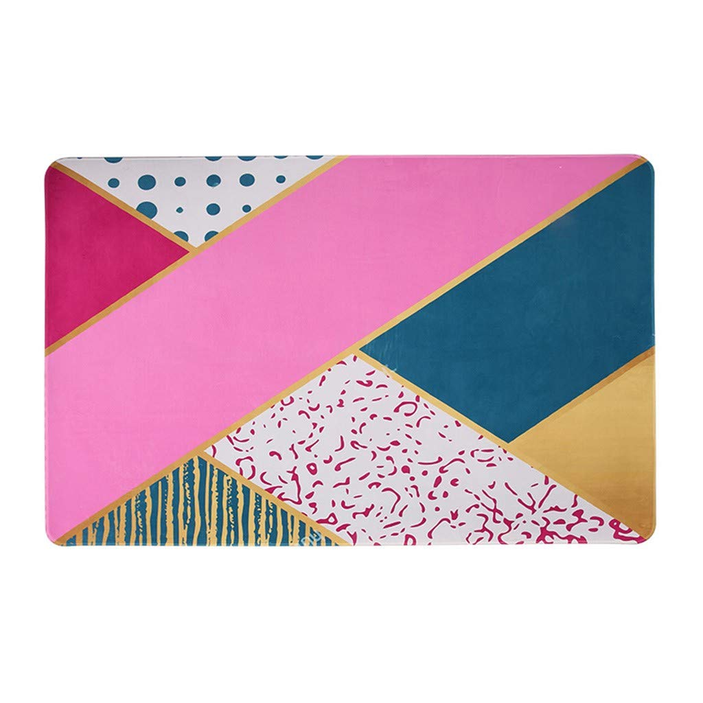 Tapis géométrie multicolore à poils courts 100x150cm style éponge