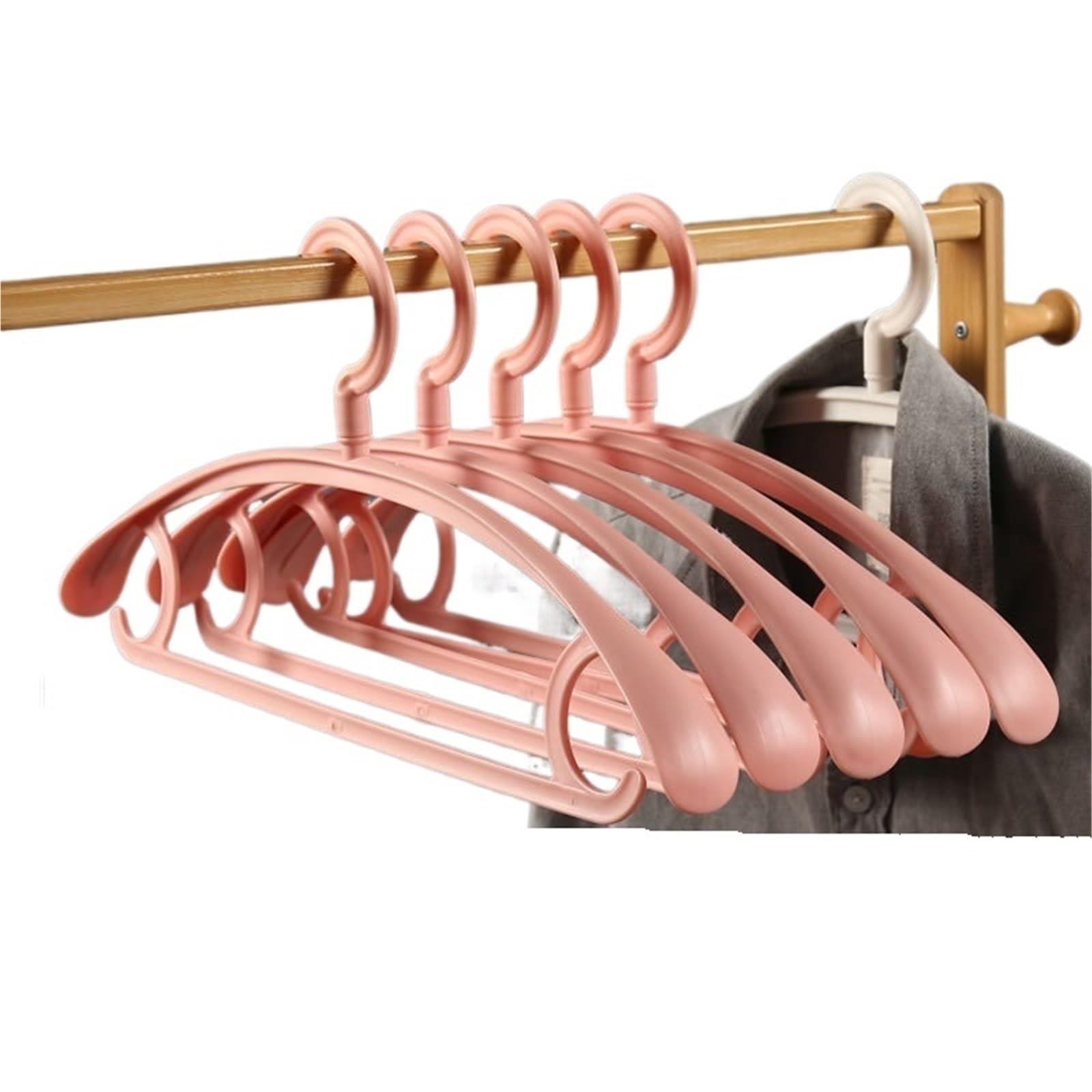 Clothes Hangers Adult Clothes Hanger Semicircle Material Plastic Non-slip Non-marking And Non-deforming Thickened DRYING RACK(10pcs pink)
