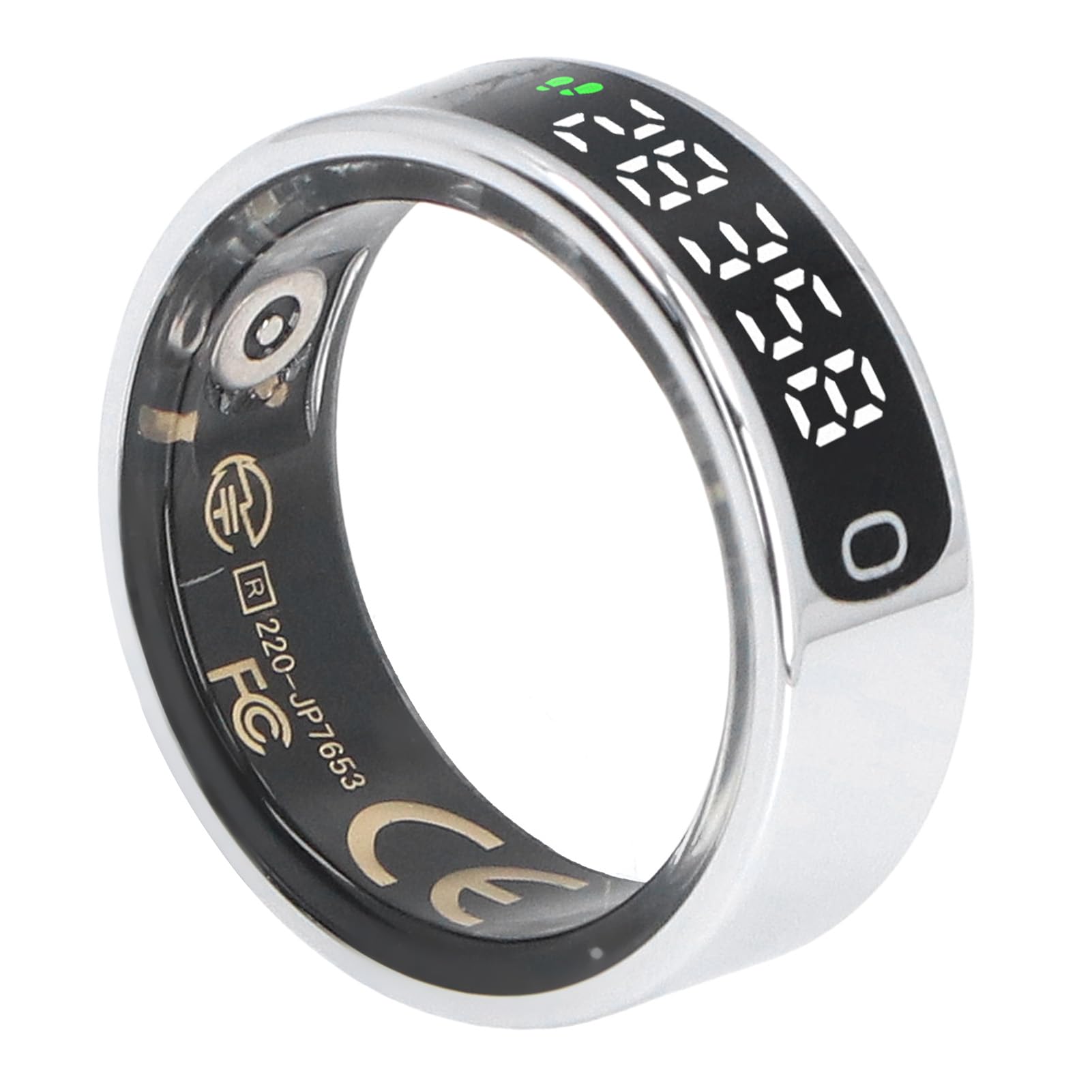 Ghzste Smart Ring with Display Screen Fitness Tracker Sleep Tracking Bluetooth Gesture Control Intelligent (12 ID: 21.5mm / 0.85in, Circumference: 67-70mm)
