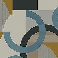 Vista 4 de NEXT Retro Shapes Geo Blues Papel pintado