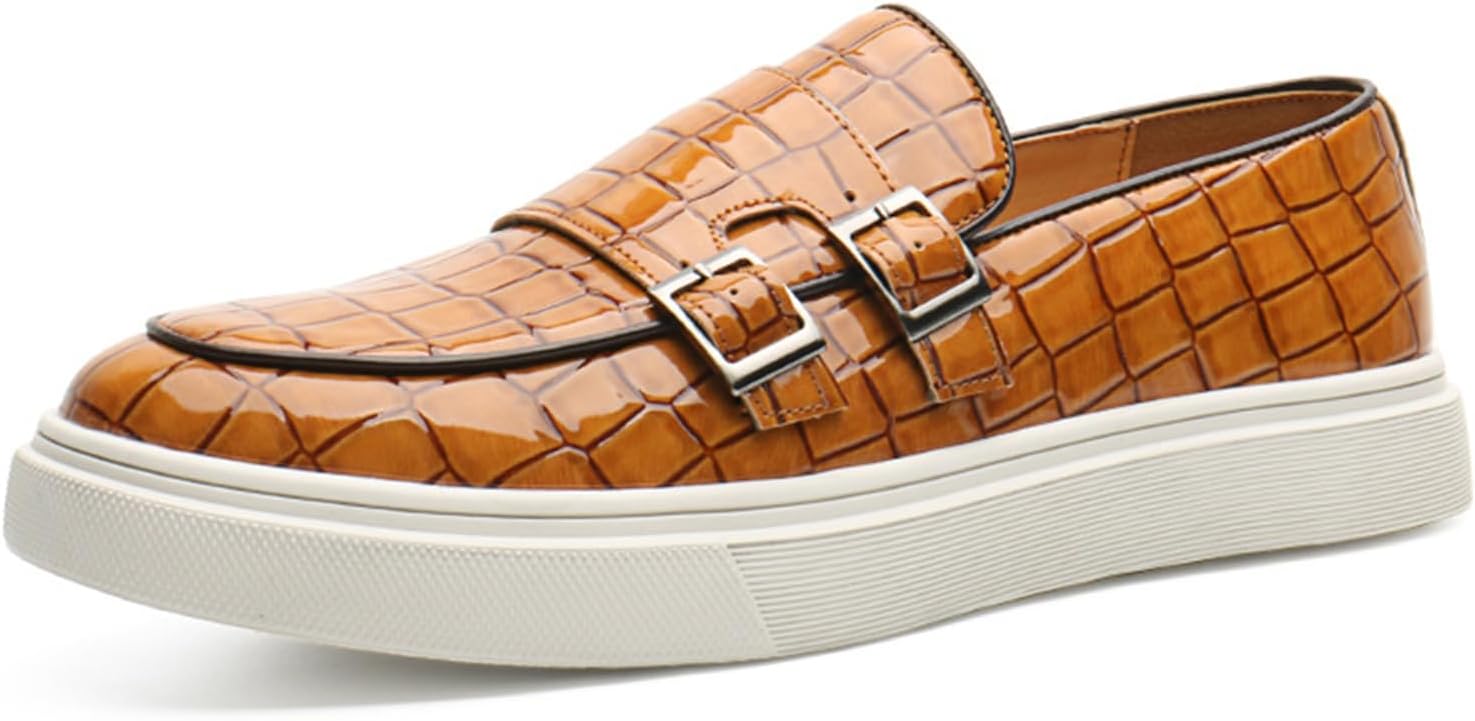 Men’s Crocodile Print Double Monk Strap Slip-on Loafers Fashion Patent Leather Classic Oxford Dress Business Shoes Rointed Toe Comfort Sneakers Men’s Crocodile Print Double Monk Strap Slip-on Loafers Fashion Patent Leather Classic Oxford Dress Business Shoes Rointed Toe Comfort Sneakers