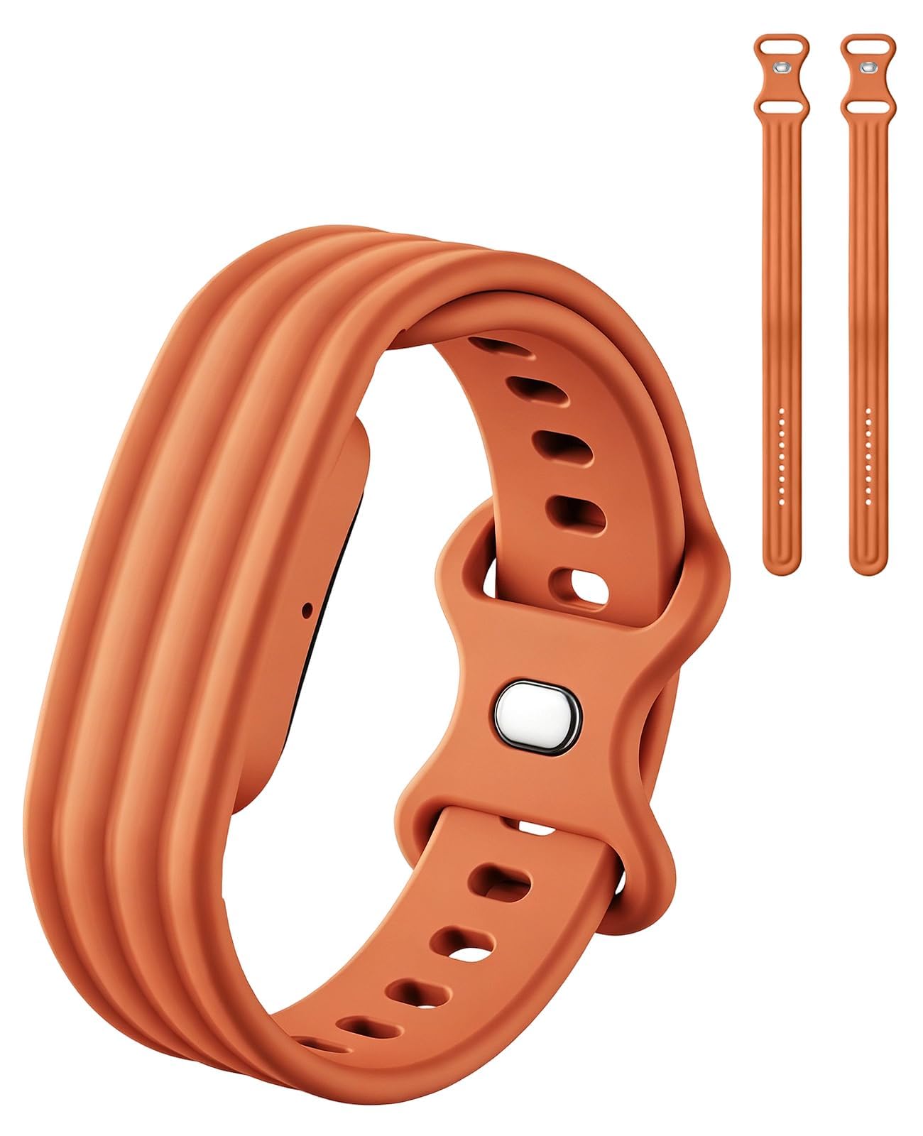 Siebkorb for Google Fitbit Air Nylon Band,Hook and Loop Strap Replacement,Breathable Sport Loop,Adjustable Woven Wristband for Fitbit Air Screenless Fitness Tracker,Non-Original (1, Silicone-Brown)