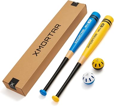 2 Plastic Baseball Bat Set for Backyard Game - 28 in / 8 oz