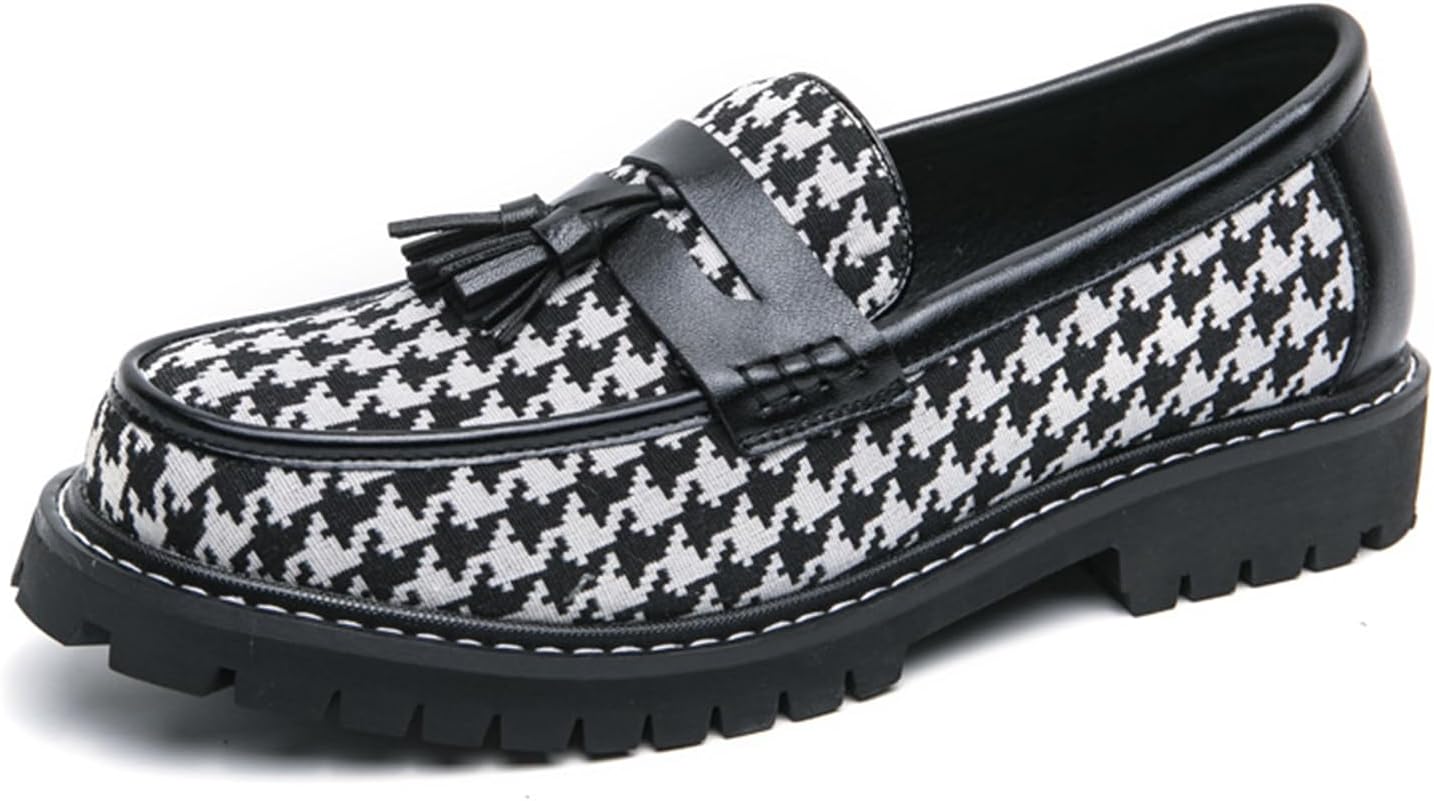 Mens Loafers Casual Slip On Leather Boat Shoes Fashion Wedding Tassel Loafers Business Black Dress Shoes for Men