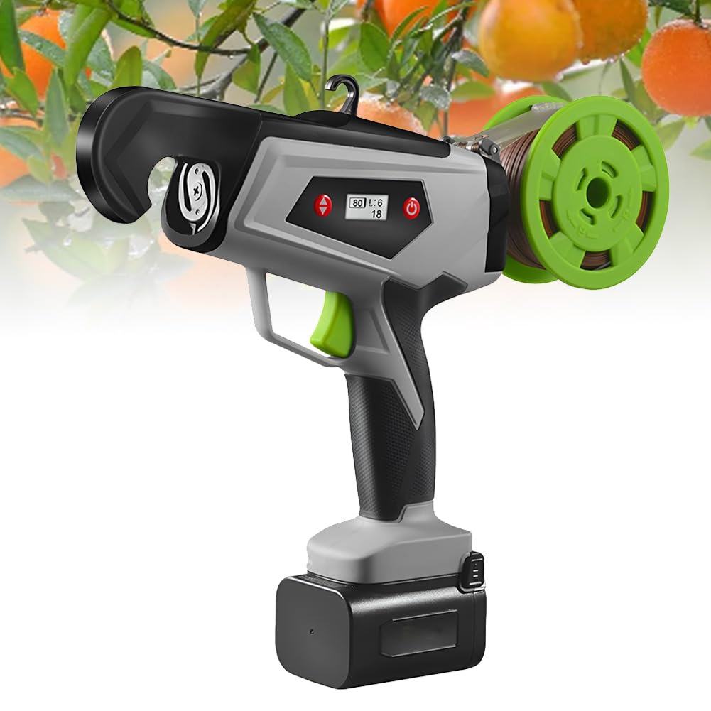 CVJdfhRE plant ties， Automatic Plant Tape Binding Tool, 25mm Diameter, with Digital Display Screen, Branch Tying Set for, Vegetable