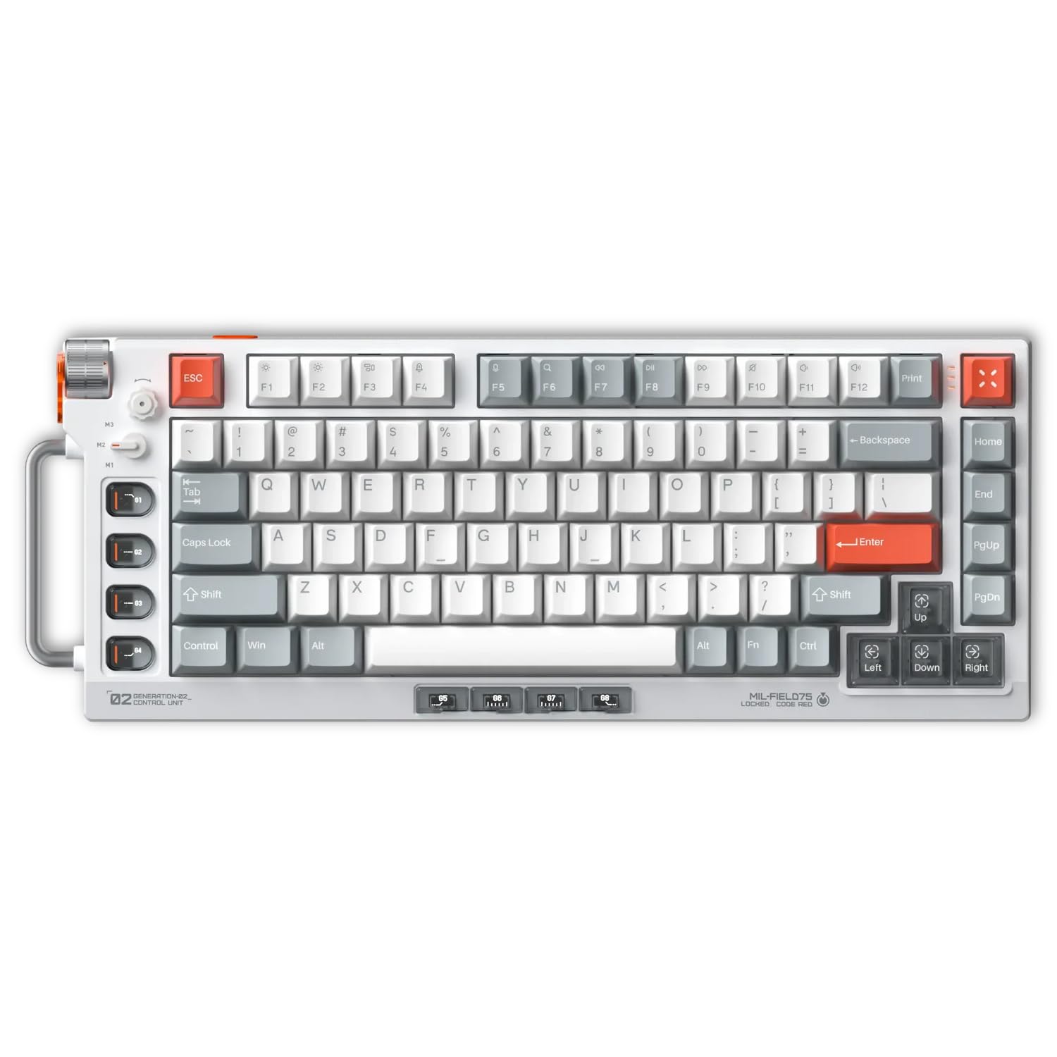 nuphy Field75 HE V2 - Teclado magnético, 83 teclas, 75% de diseño, teclados para juegos con cable, control de volumen de una perilla, teclado de efecto Hall, accionamiento ajustable, tasa de sondeo de