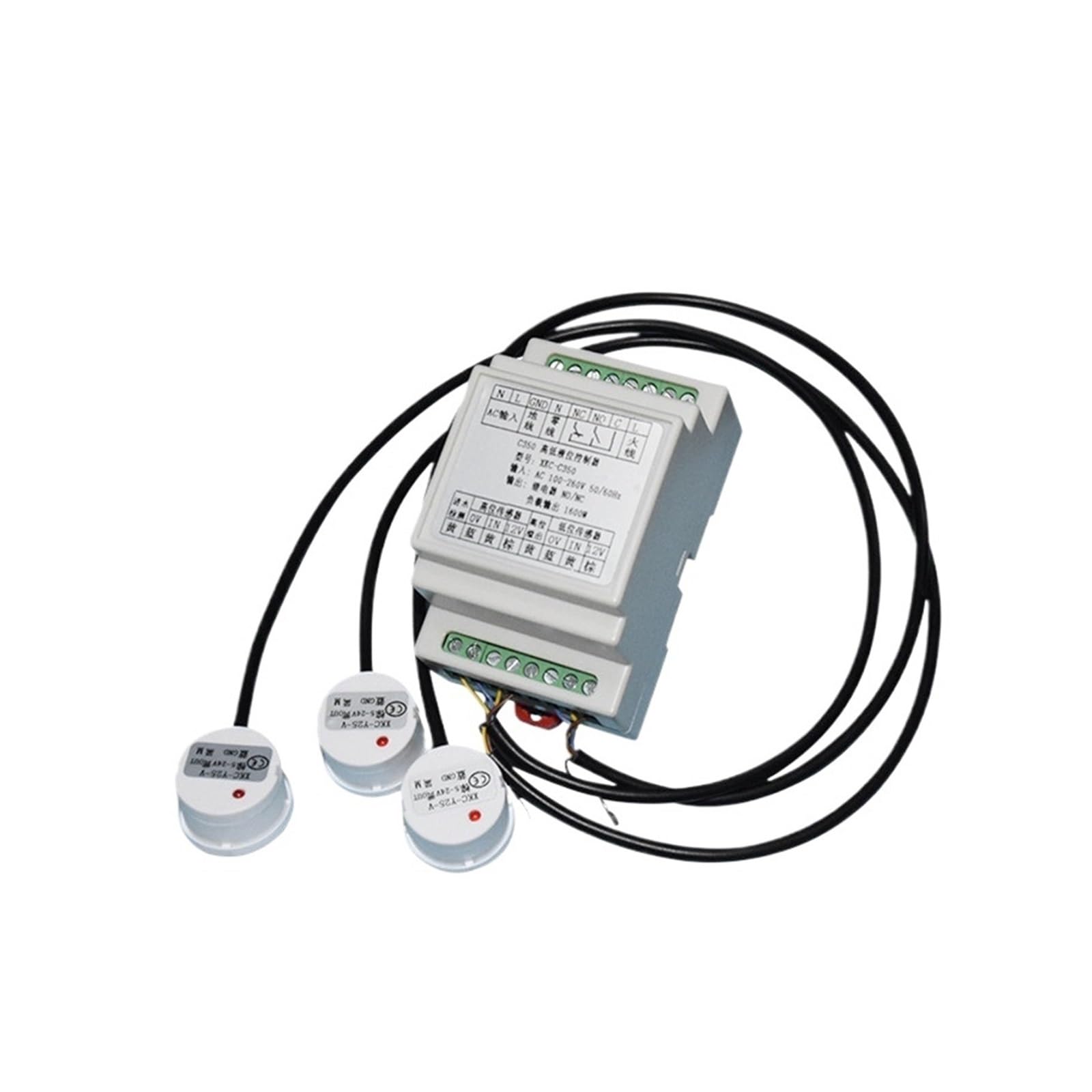 XKC-C350 Mały automatyczny regulator poziomu wody z czujnikami do pompy wodnej i zaworu opróżniającego pompowanie(C350-2P 5m)